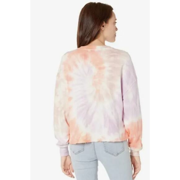 Free People N:PHILANTHROPY Front Button Tie Dye Crop Sweatshirt Henley -M - Picture 3 of 8